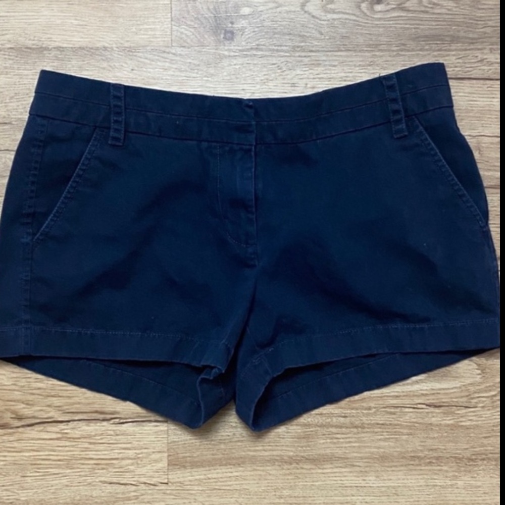 J. Crew Navy Blue Shorts Size 6 Cotton Chino EUC